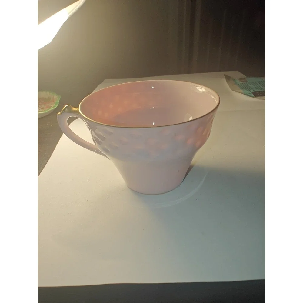 Norcrest Fine China Pink‎ Tea Cup Floral Interior Gold Trim Textured 8/544